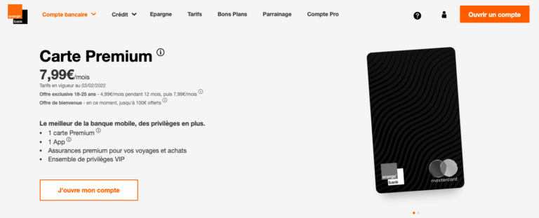Orange Bank Premium mon avis